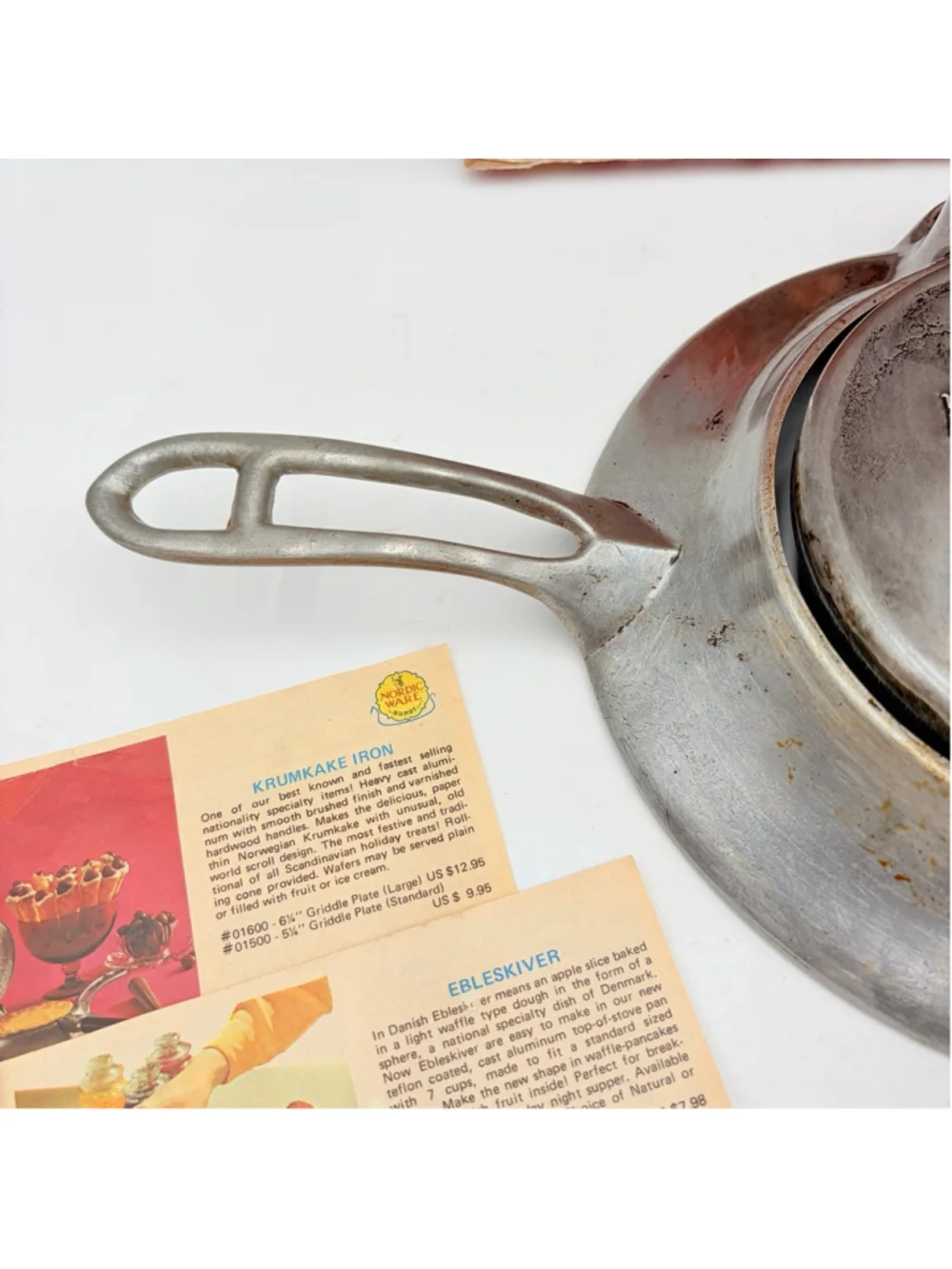 Nordic Ware Krumkake Iron with Rolling Cone Box Recipes Vintage USA
